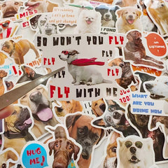 100pcs Dog Print Stickers Waterproof Decoration for Bottle Laptop