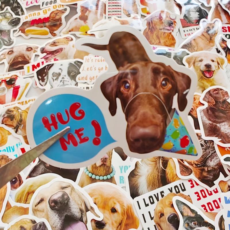 100pcs Dog Print Stickers Waterproof Decoration for Bottle Laptop