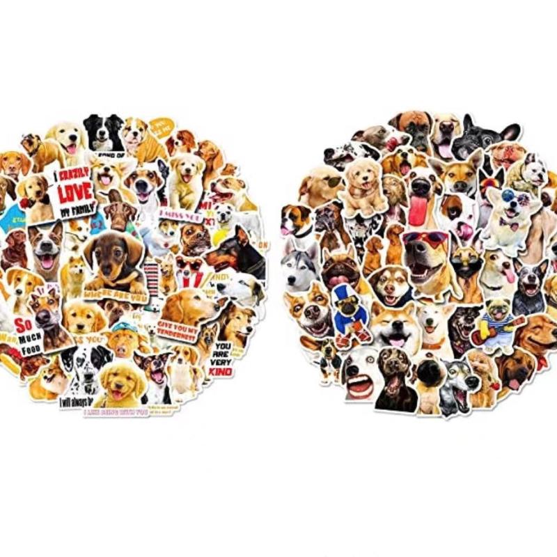 100pcs Dog Print Stickers Waterproof Decoration for Bottle Laptop