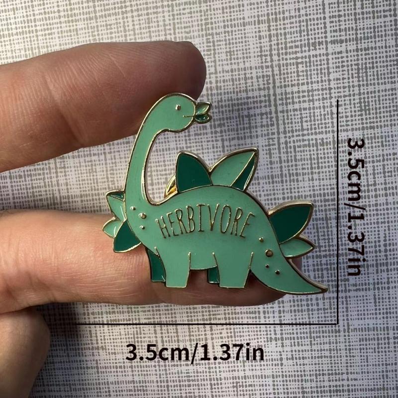 Herbivore Dinosaur Enamel Pin For Men - Creative Gift