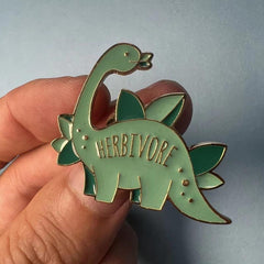 Herbivore Dinosaur Enamel Pin For Men - Creative Gift
