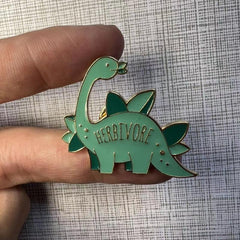 Herbivore Dinosaur Enamel Pin For Men - Creative Gift