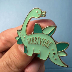 Herbivore Dinosaur Enamel Pin For Men - Creative Gift
