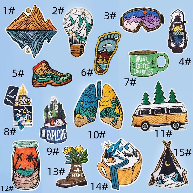 15pcs Iron On Embroidered Patches for DIY Crafts Projects