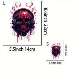 Skull Music Iron on Transfer Stickers for DIY Clothing