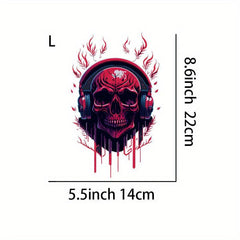 Skull Music Iron on Transfer Stickers for DIY Clothing