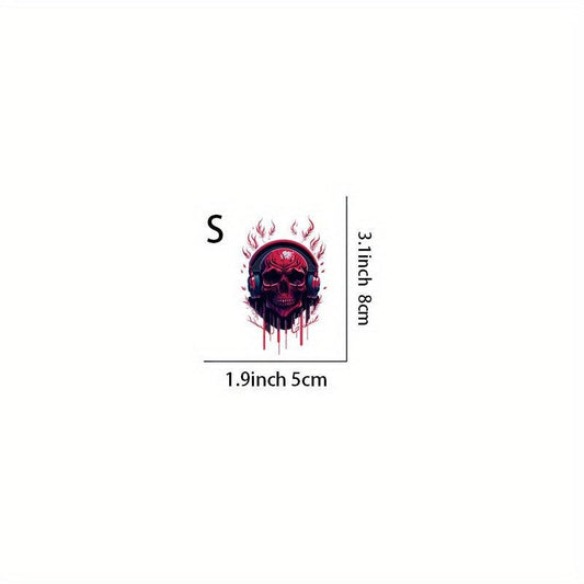 Skull Music Iron on Transfer Stickers for DIY Clothing
