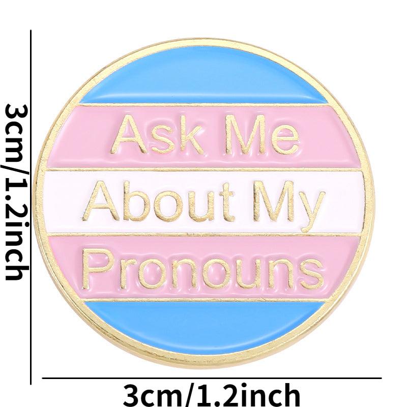 Colorful Round English Letter Brooch