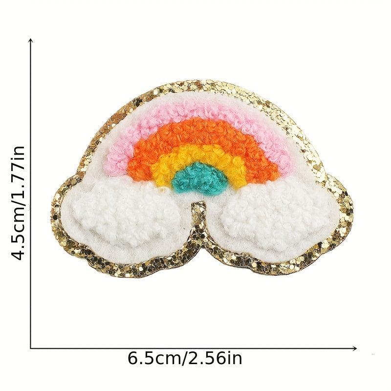 14pcs Love Rainbow Iron On Patches For Girls Sew On Embroidered Applique