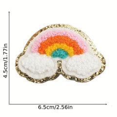 14pcs Love Rainbow Iron On Patches For Girls Sew On Embroidered Applique