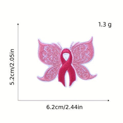9pcs Love Ribbon Iron On Patches For Men Sew On Embroidered Applique