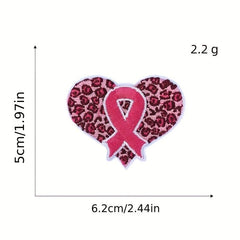 9pcs Love Ribbon Iron On Patches For Men Sew On Embroidered Applique