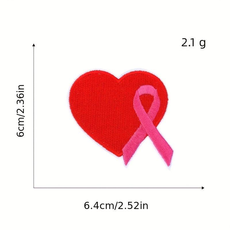 9pcs Love Ribbon Iron On Patches For Men Sew On Embroidered Applique