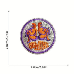 12pcs Constellation Embroidered Patch Sew On Embroidered Applique Repair Patches