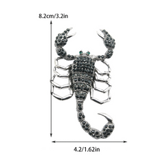 Retro Scorpion Rhinestone Brooch Pin Scarf Clothing Clip for Men