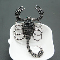 Retro Scorpion Rhinestone Brooch Pin Scarf Clothing Clip for Men
