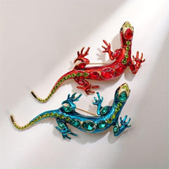 Colorful Rhinestone Lizard Men's Clothing and Bag Decorations