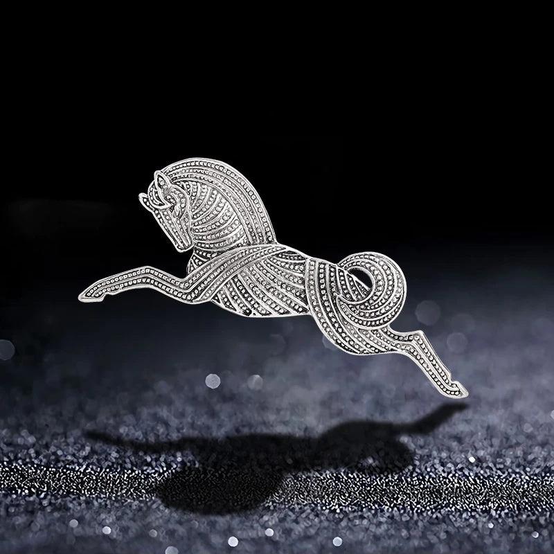 Vintage Metal Running Horse Brooch Pins Men's Brooches Gift