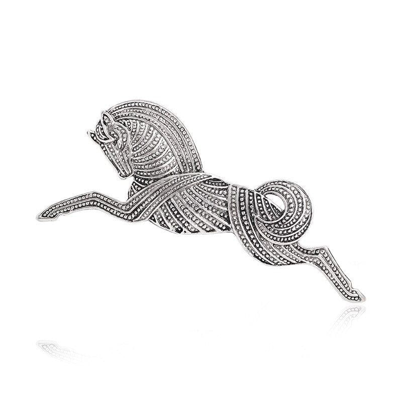 Vintage Metal Running Horse Brooch Pins Men's Brooches Gift