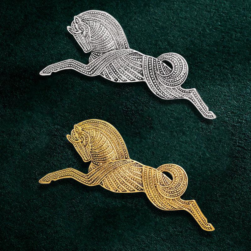 Vintage Metal Running Horse Brooch Pins Men's Brooches Gift
