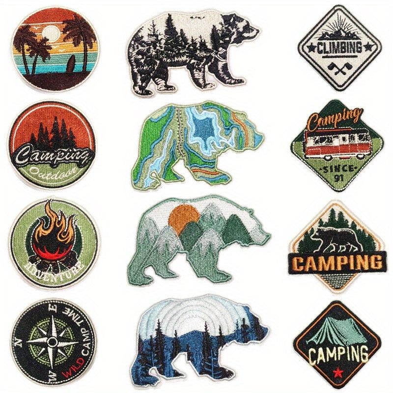 12pcs Bear Embroidered Patches For Men Sew On Embroidered Applique