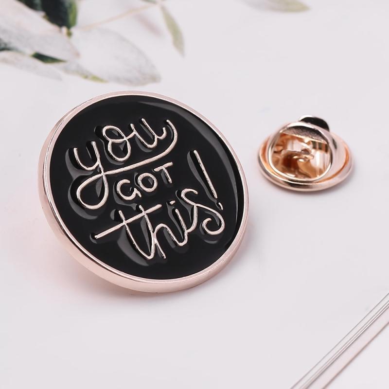 English Alphabet You Got This Round Alloy Pin Backpack Accessory