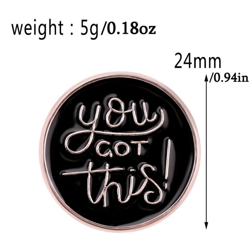English Alphabet You Got This Round Alloy Pin Backpack Accessory