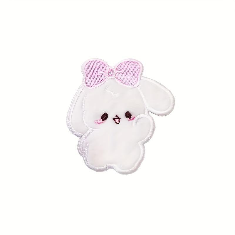 Plush Rabbit Embroidery Stickers for Phone Case Decor