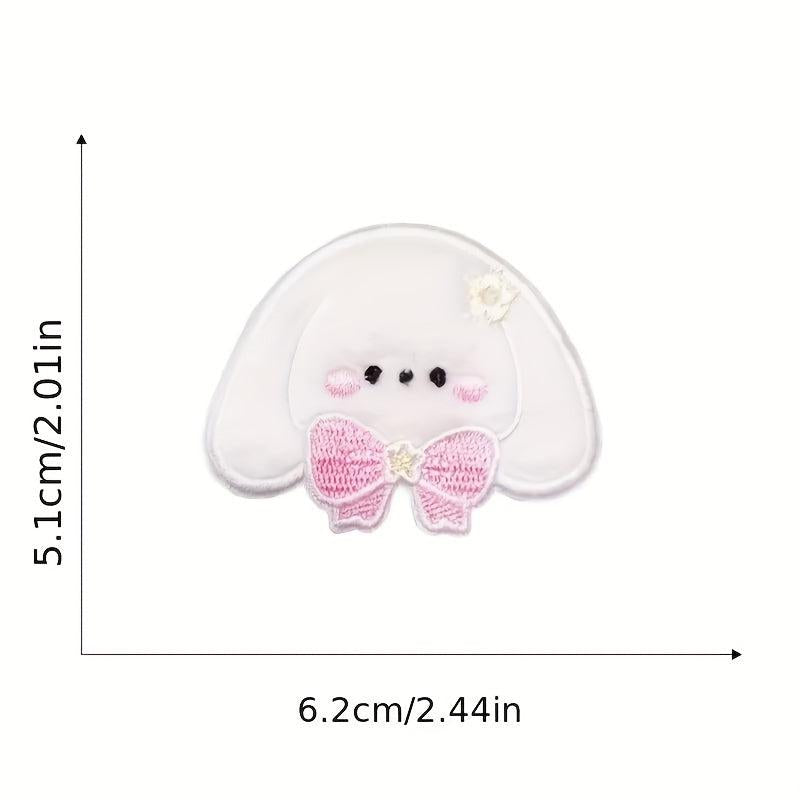 Plush Rabbit Embroidery Stickers for Phone Case Decor