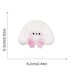 Plush Rabbit Embroidery Stickers for Phone Case Decor