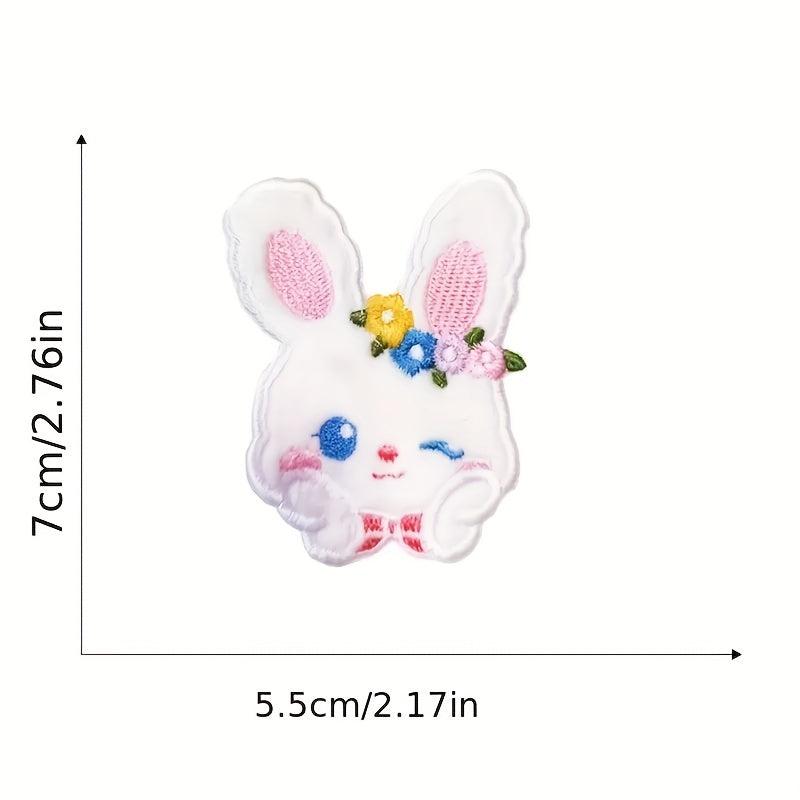 Plush Rabbit Embroidery Stickers for Phone Case Decor