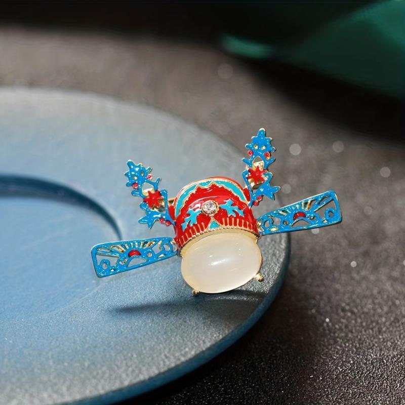 Retro Dripping Oil Shaped Hat Brooch Pin for Boys and Girls