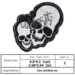 Skull Full Embroidery Novelty Patches - Punk Style Clothes Decoration