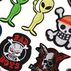Skull Full Embroidery Novelty Patches - Punk Style Clothes Decoration