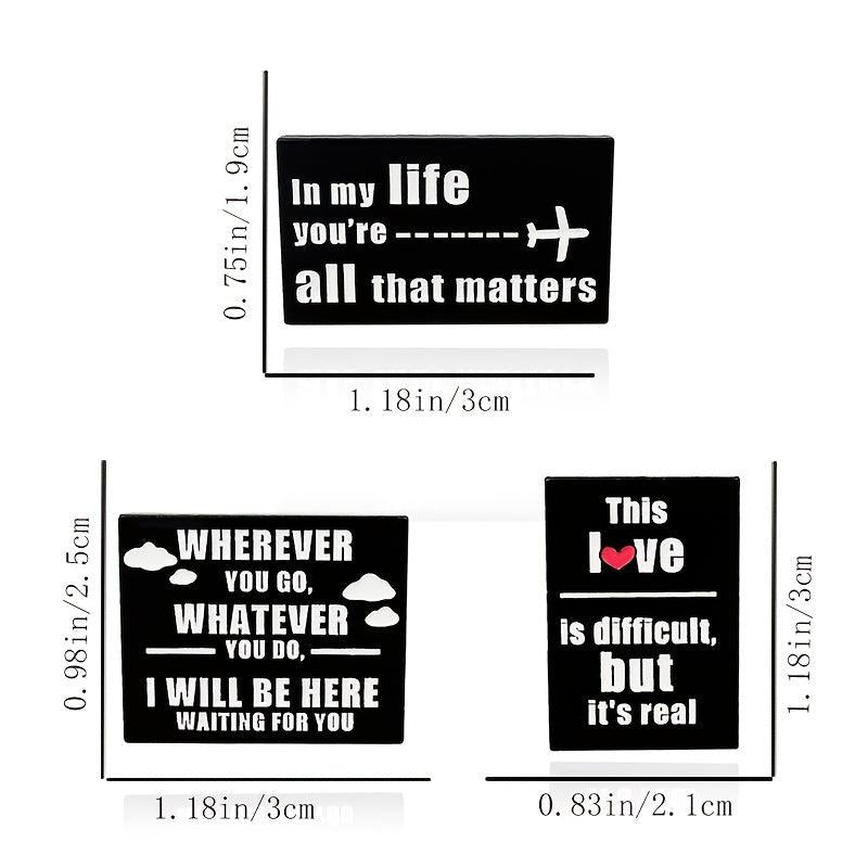 Rectangular Brooch with Unique Words