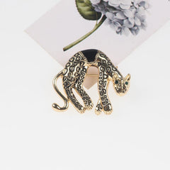Vintage Baroque Leopard Head Pin Brooch
