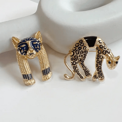 Vintage Baroque Leopard Head Pin Brooch
