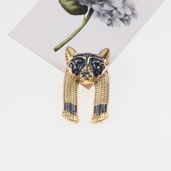 Vintage Baroque Leopard Head Pin Brooch