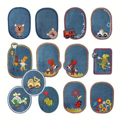 13pcs Iron On Patches Sew On Embroidered Applique Repair Patch DIY Crafts