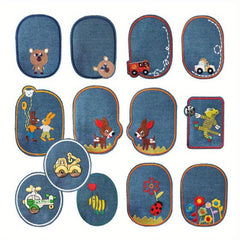 13pcs Iron On Patches Sew On Embroidered Applique Repair Patch DIY Crafts