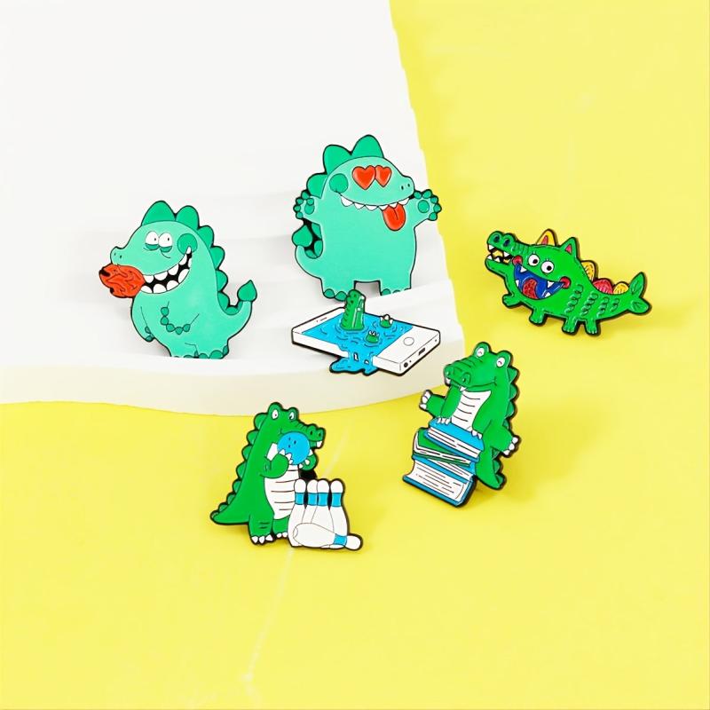 Crocodile Dinosaur Alloy Brooch - Creative Design