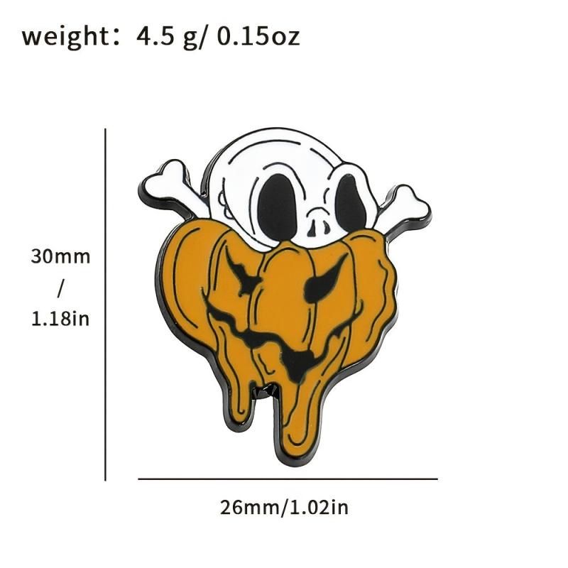 Colorful Casual Ghost Skull Gothic Brooch