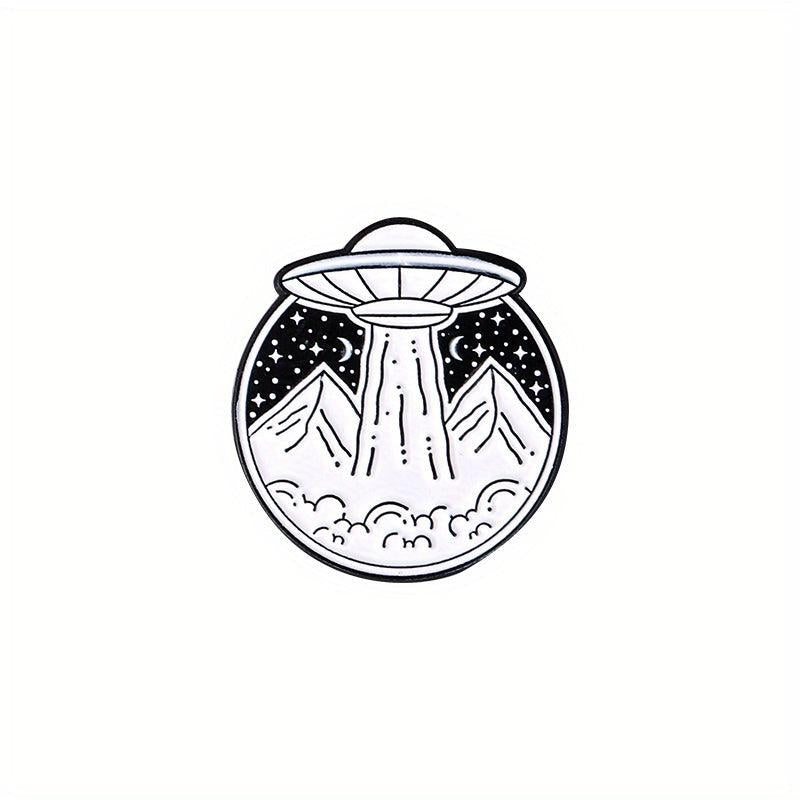 Outer Space Landscape Enamel Pins & Painting Bag Brooch Lapel Badge