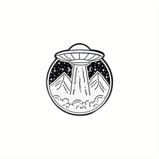 Outer Space Landscape Enamel Pins & Painting Bag Brooch Lapel Badge