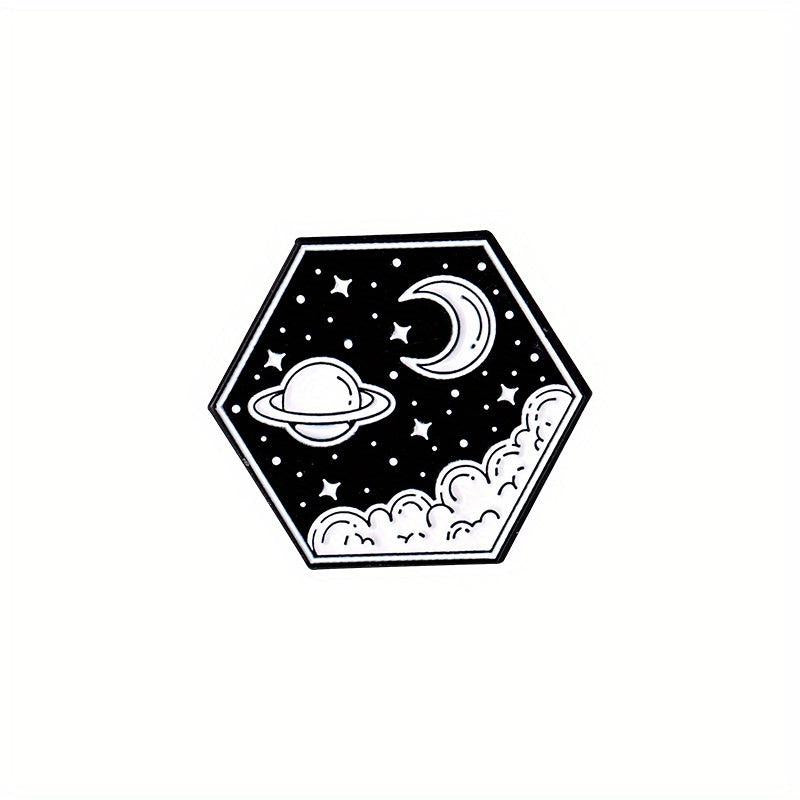 Outer Space Landscape Enamel Pins & Painting Bag Brooch Lapel Badge