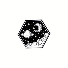 Outer Space Landscape Enamel Pins & Painting Bag Brooch Lapel Badge