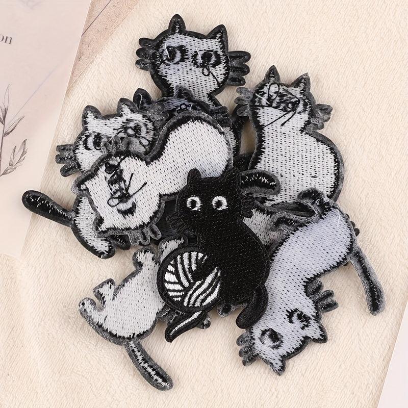 9pcs Cat Embroidery DIY Patch For Clothes Backpack Hat