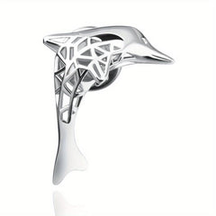Hollow Auspicious Dolphin Brooch Jewelry Clothes Pin Suit Word Collar Pin
