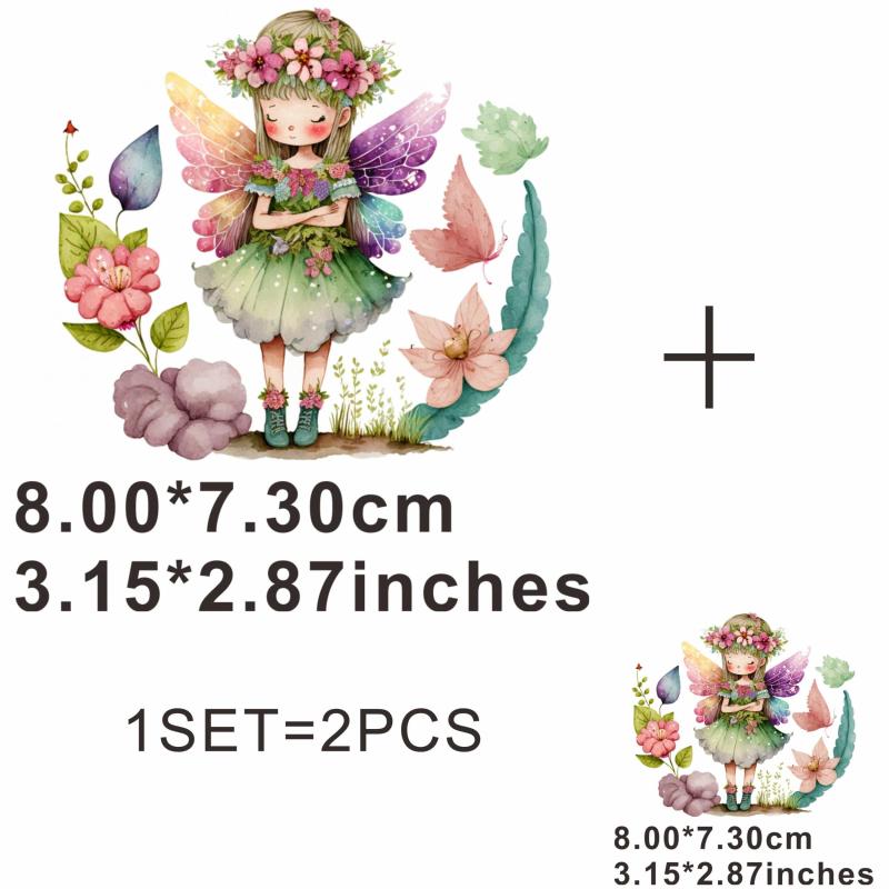 Hand Painted Residual Flower Hot Sticker DIY Iron On Transfer