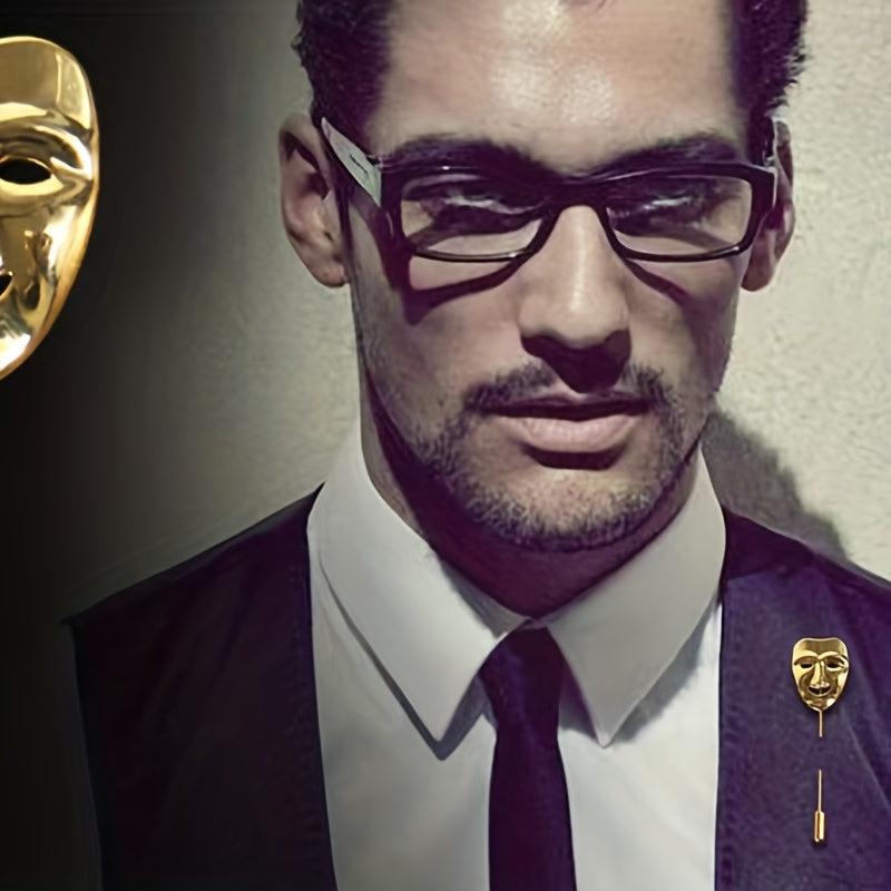 1pc Brooch Mask Set Vintage Couple Accessories For Men